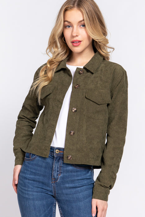 LONG SLEEVE CORDUROY JACKET