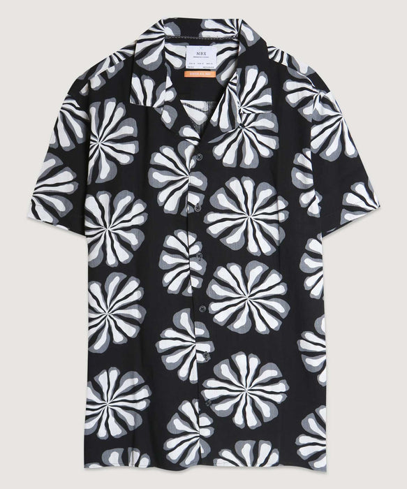 Plant Print SLUB Rayon Camp Shirt
