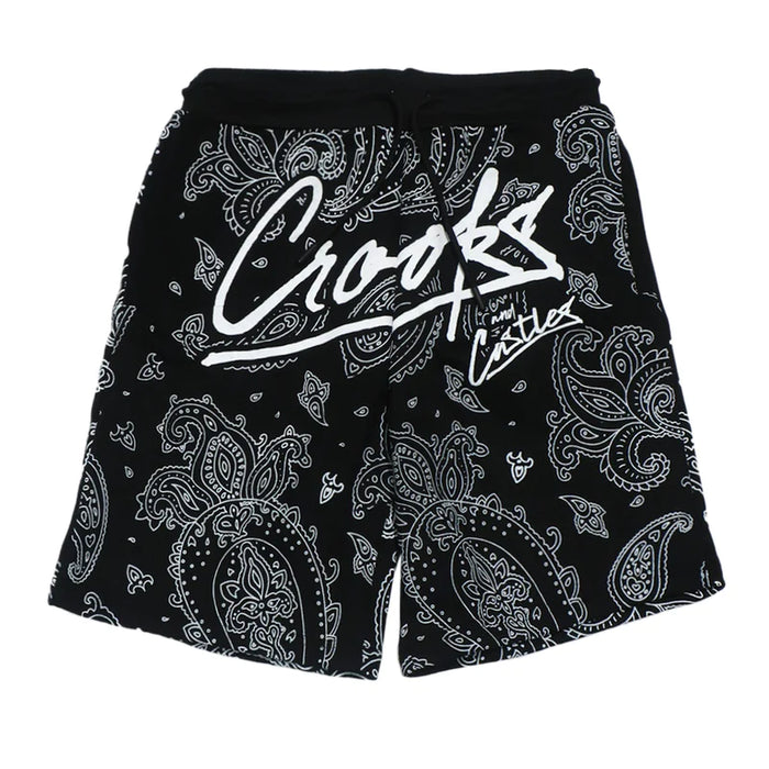 CROOKS & CASTLES BLACK SWEAT SHORTS