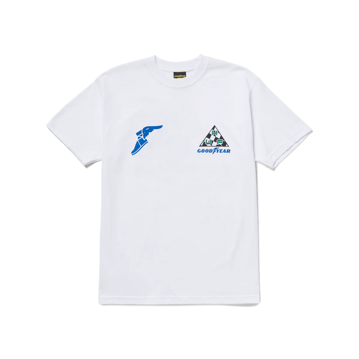 HUF X GOODYEAR GRAND PRIX TRIPLE TRIANGLE WHITE TEE