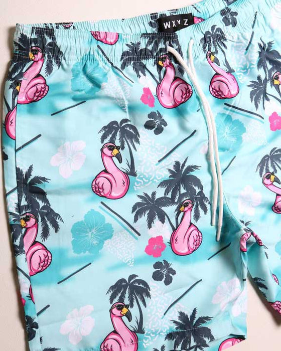 Flamingo Floatie Drawstring Shorts