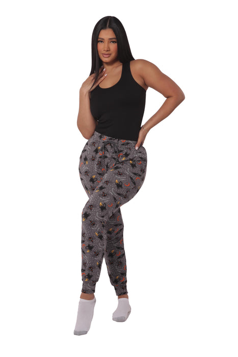 Halloween Night Cat Soft Fleece Sweatpants