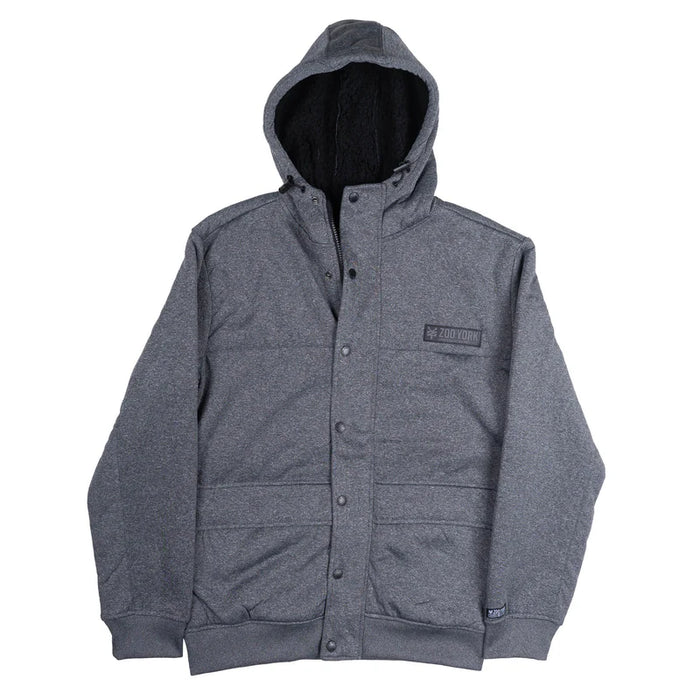 ZOO YORK SHERPA ZIP JACKET BLACK MARLED
