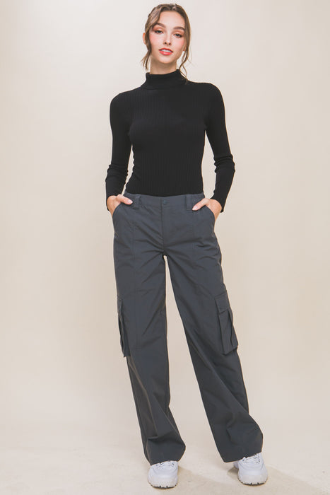 Cargo Pants with Elastic Waist and Side Pockets