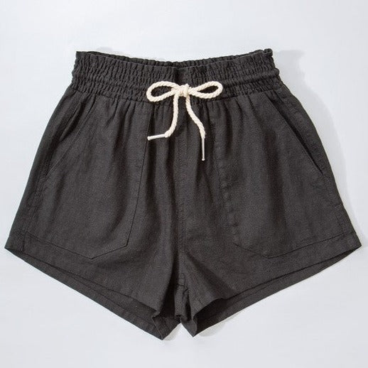 ROPE DRAWSTRING LINEN SHORTS
