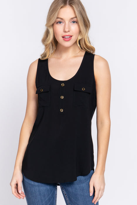RAYON VIOLE WOVEN TANK TOP