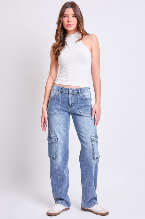 Mid Rise Skater Straight Leg Cargo Jeans