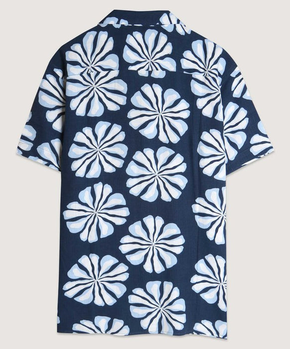 Plant Print SLUB Rayon Camp Shirt