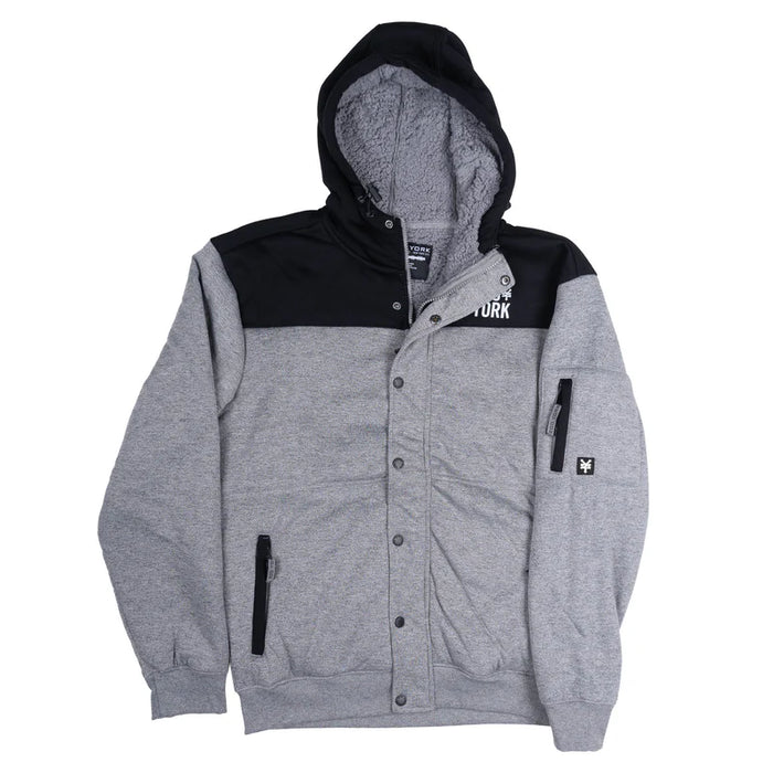 ZOO YORK SHERPA ZIP JACKET GREY MARLED