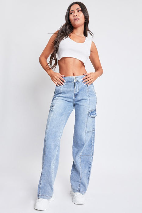 Junior High-Rise Straight Cargo Jeans