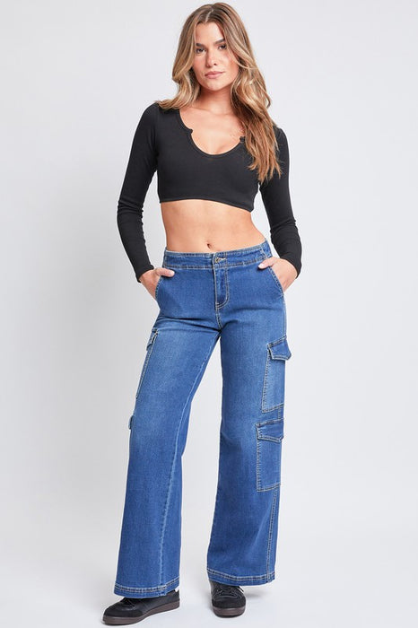 Junior Wide Leg Double Cargo Pockets Jean