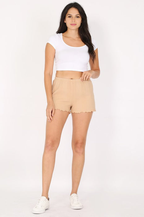 Variegated Rib Lettuce Edge Shorts