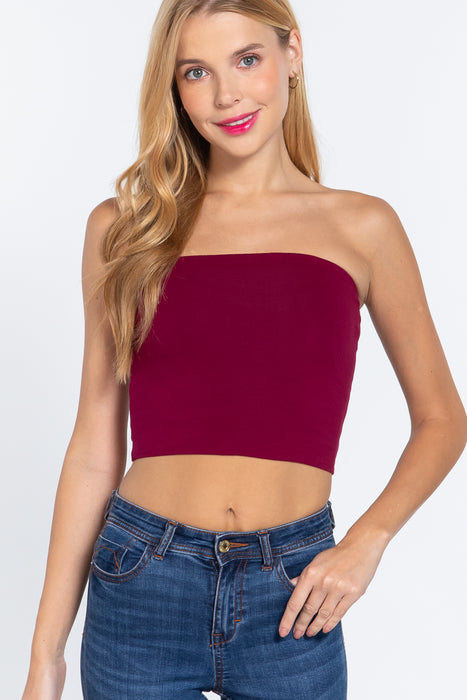 CROP TUBE COTTON JERSEY TOP