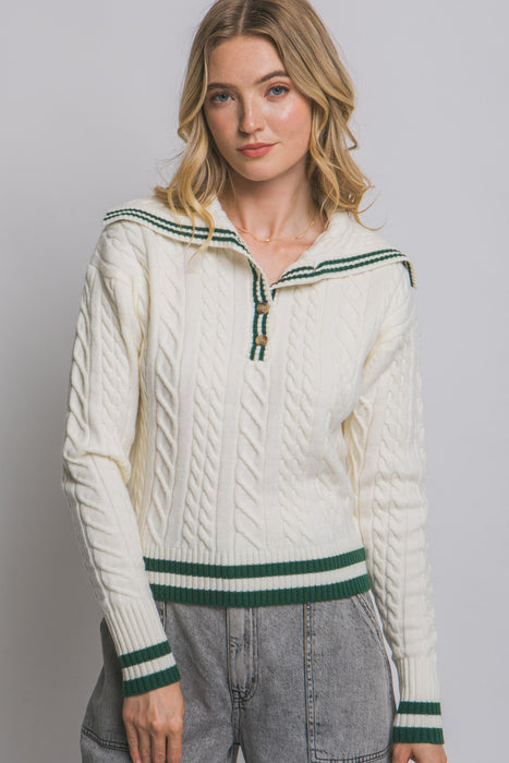 Sailor Collar Long Sleeve Sweater