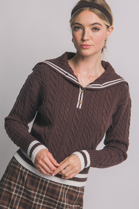 Sailor Collar Long Sleeve Sweater