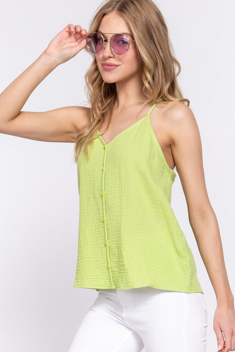 BUTTON DOWN PLACKET GAUZE CAMI