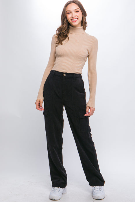 Corduroy Cargo Pants with Side Pockets