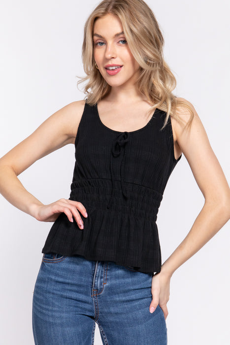 WAIST SMOKING KNIT TANK TOP