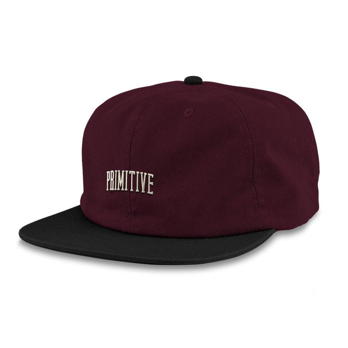COLLEGIATE 6 PANEL BURGUNDY SNAPBACK