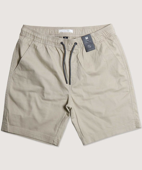Solid Drawstring Khaki Shorts