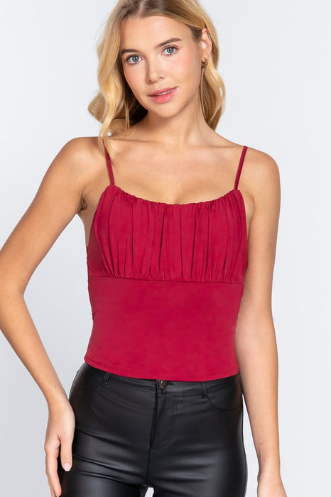RUCHED BUST WINE TOP