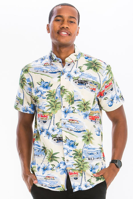 HAWAIIAN BUTTON DOWN SHIRT (7027)