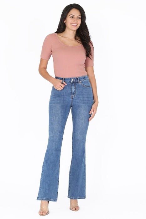 Medium Blue Flare Jeans