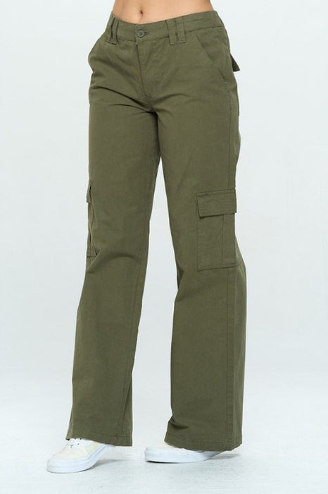 MID RISE STRAIGHT LEG CARGO PANTS