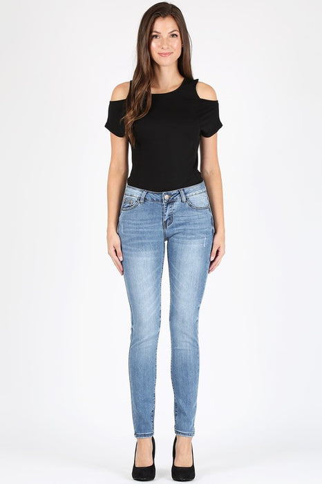 Mid Rise Stretch Skinny Jeans