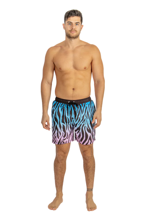 Halftone Zebra - 17" Elastic Waist Volley Short