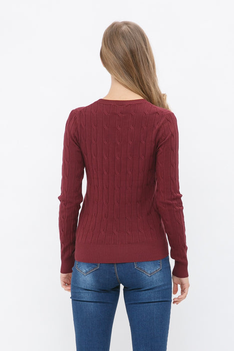 Cable Knit Crewneck Knit Pullover