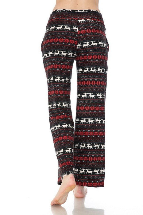 Red Christmas Wide Leg Pajamas