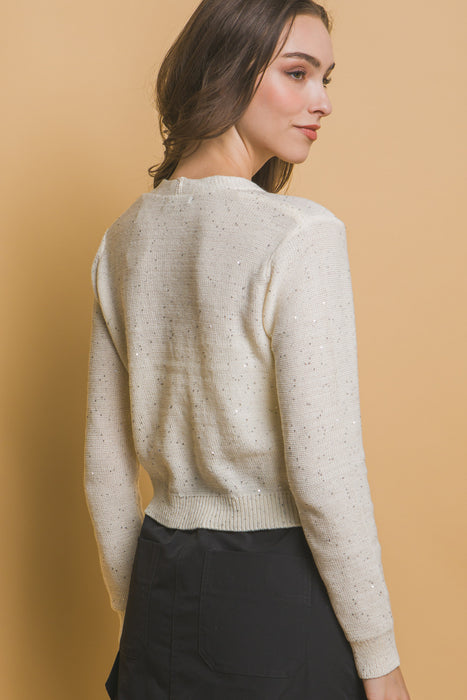 Semi Cropped Cardigan Sweater