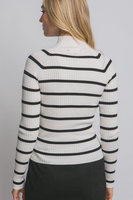Striped Turtleneck Sweater Top