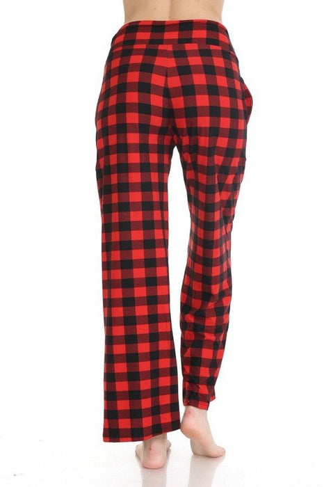 Red Pattern Wide Leg Pajamas