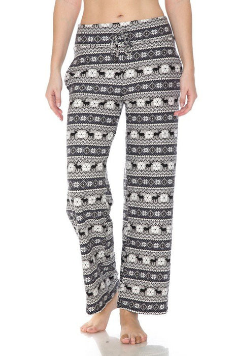 White Christmas Wide Leg Pajamas