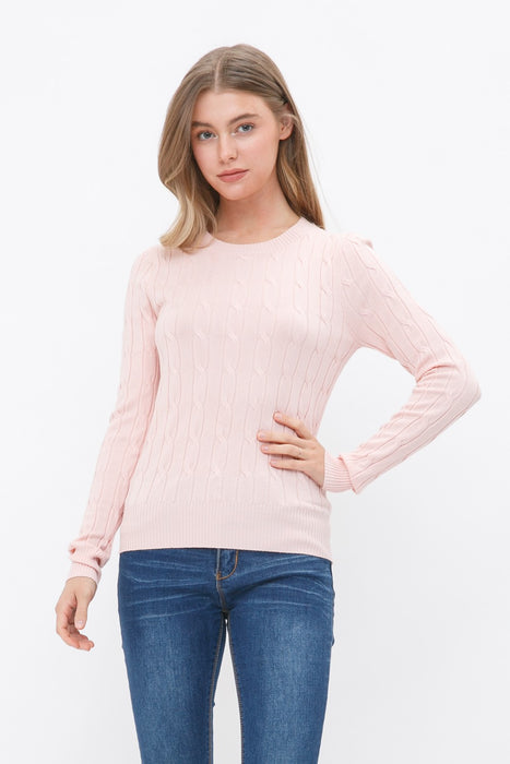 Cable Knit Crewneck Knit Pullover