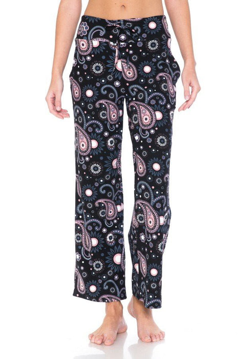 Multi Print Purple Wide Leg Pajamas