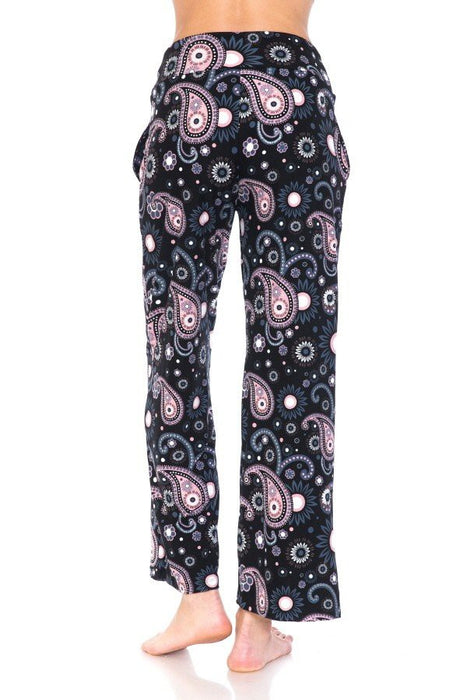 Multi Print Purple Wide Leg Pajamas