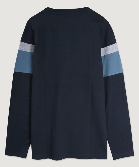 Long Sleeve Front Color Block Crew