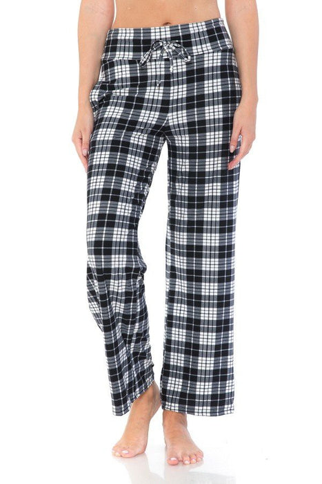 Multi Print Black/White Wide Leg Pajamas