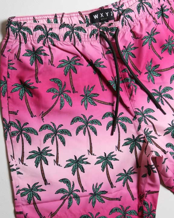 Palm Tree Ombre Drawstring Shorts