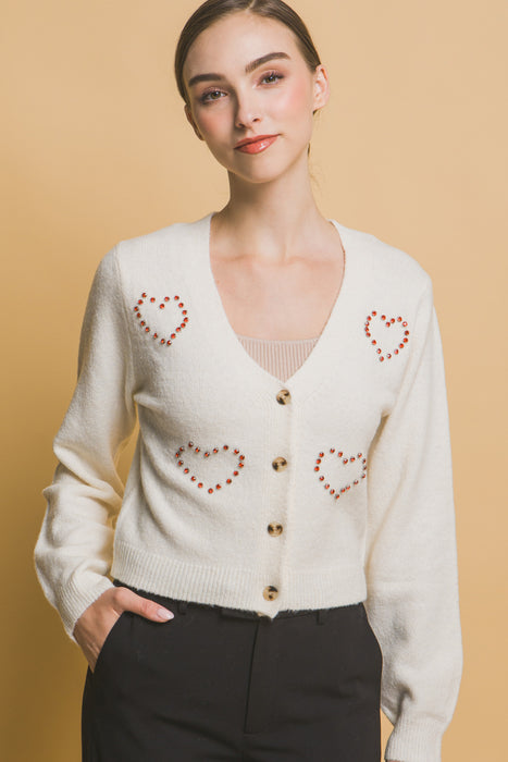 Heart Beaded Cardigan