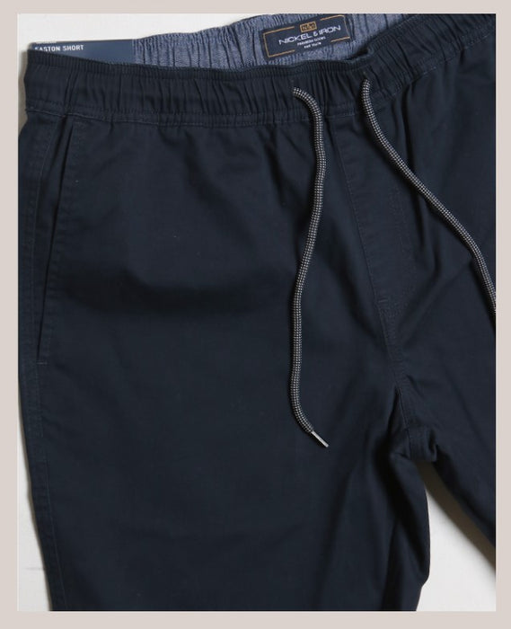 Solid Drawstring Dark Navy Shorts