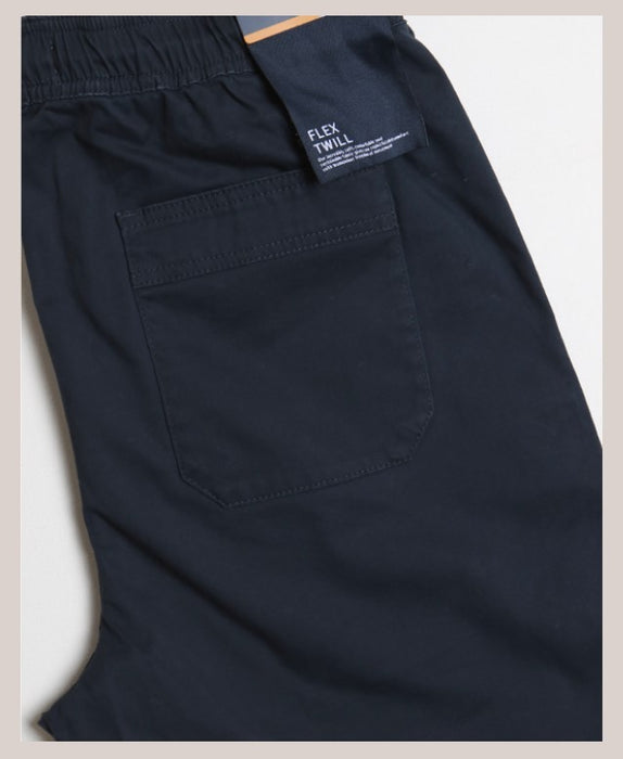 Solid Drawstring Dark Navy Shorts