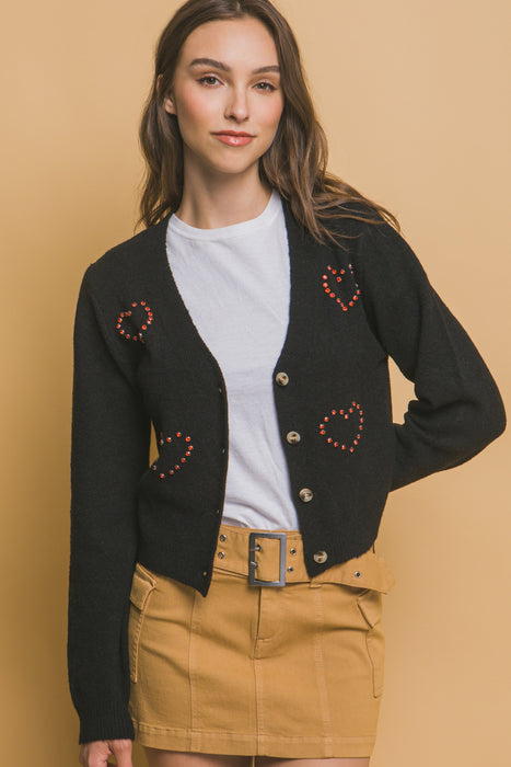 Heart Beaded Cardigan