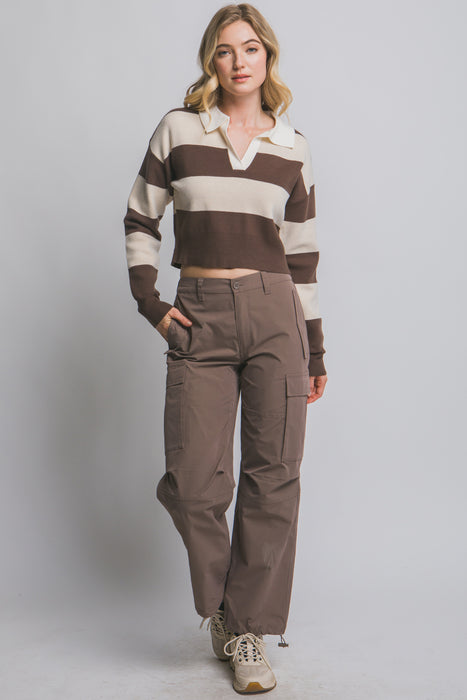 Stripe Polo Sweater