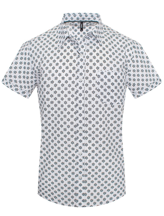 Snowflake Print Short-Sleeve Shirt