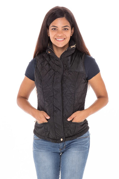 Ladies Vest With Hidden Hood In Collar