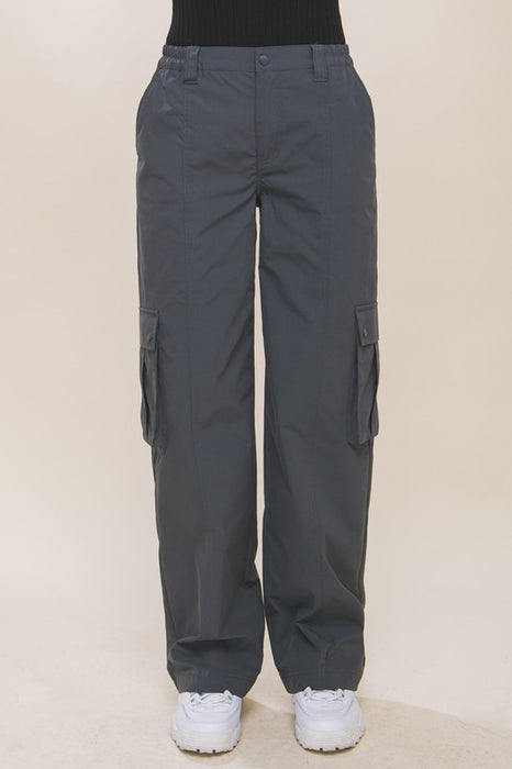 Cargo Pants with Elastic Waist and Side Pockets